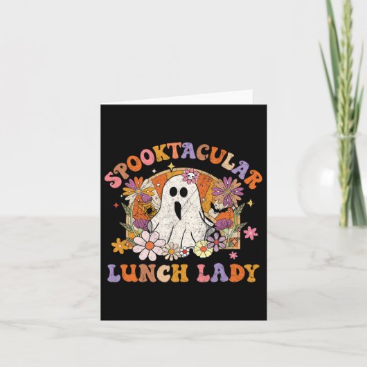 Carte Spooktacular Lunch Lady Happy Halloween Éffrayant (Devant)