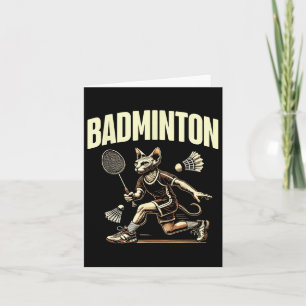Carte Sport Badminton passionné de chats Feline Kitten L