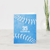 Carte sport de softball bleu simple et personnalisé (Devant)