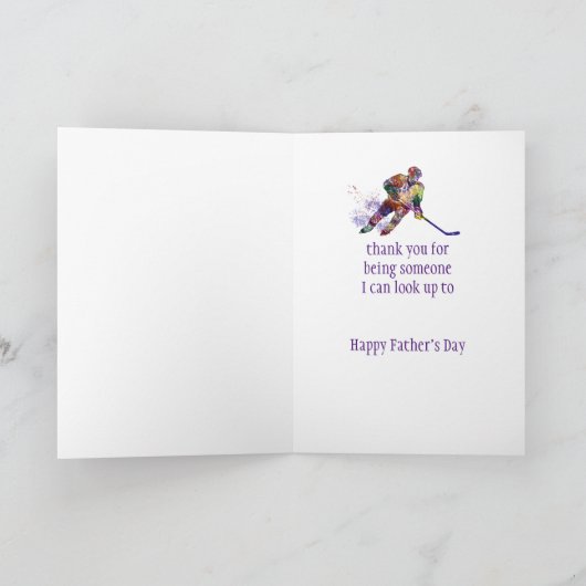 Carte Sport Hockey Bonne Fête des Pères (Intérieur)