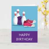 Carte Sport moderne de bowling à dix broches (Fleur jaune)