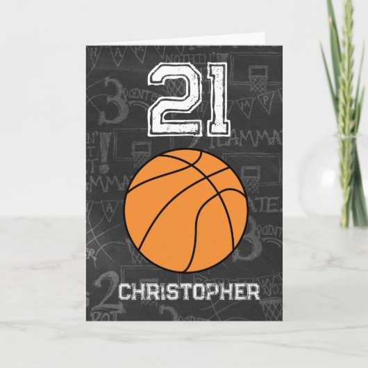 Carte Sports 21e anniversaire de basket-ball (Devant)