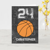Carte Sports 24e anniversaire Basketball (Fleur jaune)