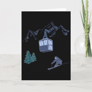 Carte Sports d'hiver Ski Scène de neige Station de ski v