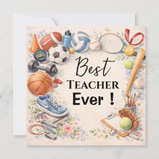 Carte Sports Teacher Thank You Gift End of School Year