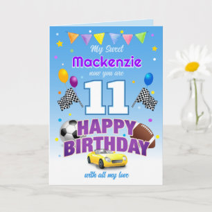 Carte Sporty Joyeux Anniversaire BLEU
