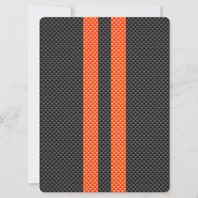 Carte Sporty Orange Stripes sur l'impression en fibre de (Devant)