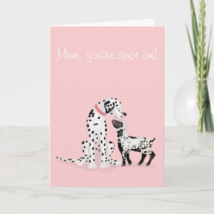 Carte Spotty dalmation & agneau 'Maman, tu es tache sur'