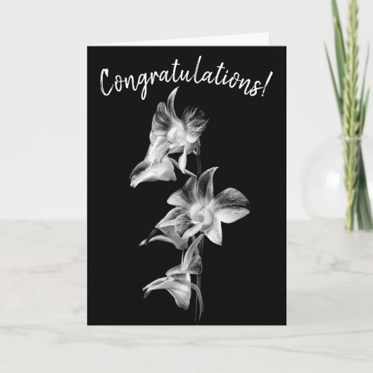 Carte Spray of Orchids Black & White - Félicitations (Devant)