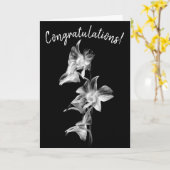 Carte Spray of Orchids Black & White - Félicitations (Fleur jaune)
