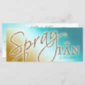 Carte Spray Tan certificat cadeau Parties scintillant or (Devant / Derrière)
