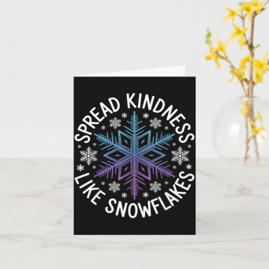 Carte Spread Kindness Like Snowflakes Insrational Winter (Fleur jaune)