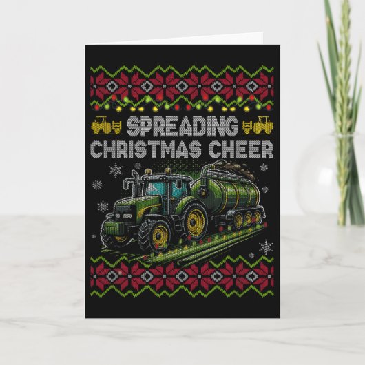 Carte Spreading Christmas Cheer Farming Tractor Ugly Swe (Devant)