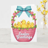 Carte Spring Birds Basket Greeting Card (Fleur jaune)