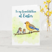 Carte Spring Birds Grandchildren Easter Card (Fleur jaune)