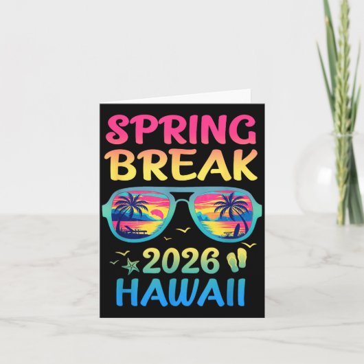 Carte Spring Break Hawaii 2026 Vacation Trip Sungles (Devant)