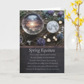 Carte Spring Equinox Ostara with Globe Moon Crystals  (Fleur jaune)