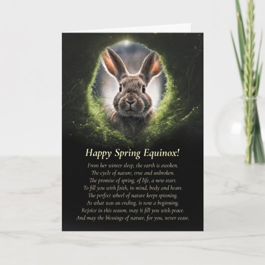 Carte Spring Equinox with Bunny Rabbit Through Hole (Devant)