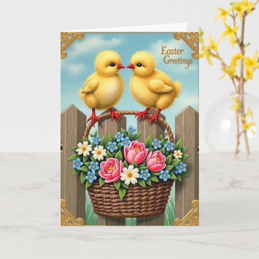 Carte Spring Fledglings Basket Card (Fleur jaune)