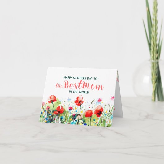 Carte Spring Flowers Joyeux anniversaire Meilleur Maman (Devant)
