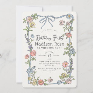 Carte Spring Garden Party Pastel Floral Anniversaire