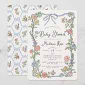 Carte Spring Garden Party Pastel Floral Baby shower (Devant / Derrière)