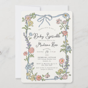 Carte Spring Garden Party Pastel Floral Baby Sprinkl
