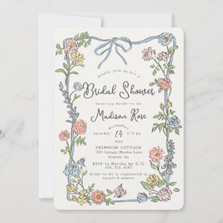 Carte Spring Garden Party Pastel Floral Fête des mariées