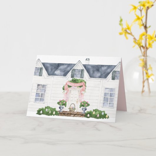 Carte Spring | Happy Easter | House (Fleur jaune)