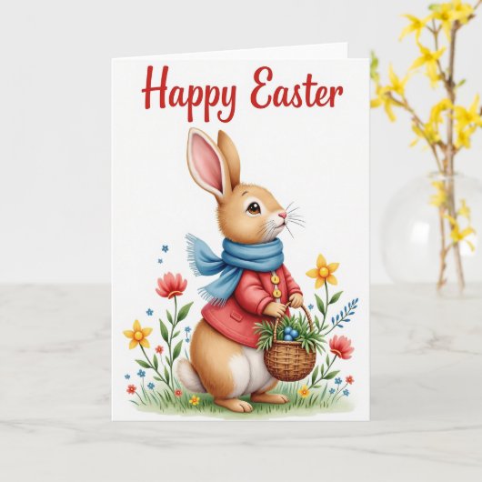 Carte Spring Hare Greeting Card (Fleur jaune)