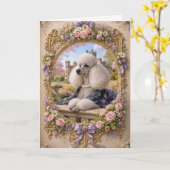 Carte Spring Is In The Air, Poodle Blank Card (Fleur jaune)
