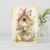 Carte Spring Nest – Easter Birdhouse Delight (Debout devant)