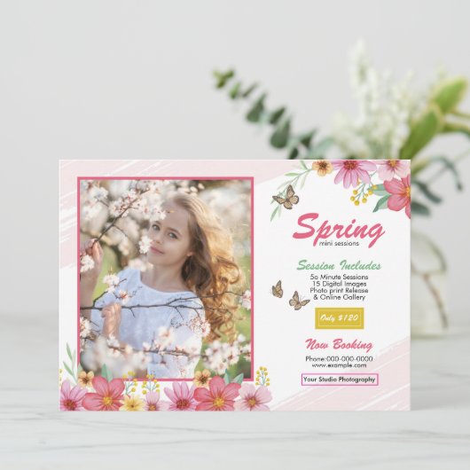 Carte Spring Photography Mini Session Template (Debout devant)