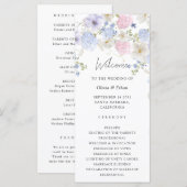 Carte Spring Purple And Pink Wildflowers Wedding Program (Devant / Derrière)