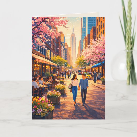 Carte Spring Stroll through the Cherry Blossoms Art Card (Devant)