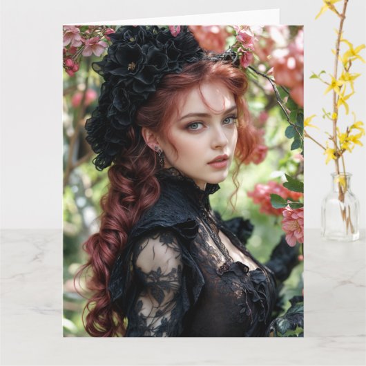 Carte Spring Victorian Goth 2025 Design 6 (Fleur jaune)