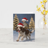 Carte Springer Spaniel and Partridge Christmas card (Fleur jaune)