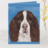 CARTE SPRINGER SPANIEL ANGLAIS       (Fleur jaune)