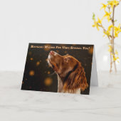 Carte Springer spaniel Brown et crème, souhaits (Fleur jaune)