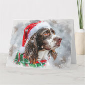 Carte Springer Spaniel chien Noël Festif (Devant)