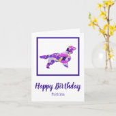 Carte Springer Spaniel Chien Silhouette Purple PY&B (Fleur jaune)
