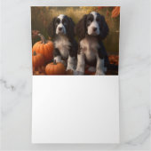 Carte Springer Spaniel chiot Automne Délice Citrouille  (Intérieur)