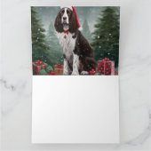 Carte Springer Spaniel dans la neige de Noël (Intérieur)