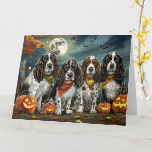 Carte Springer Spaniel Halloween Éffrayant
