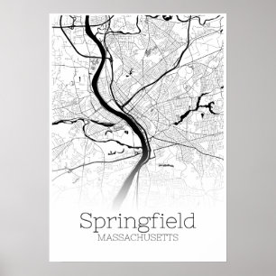 Carte Springfield - Massachusetts - Poster de la c