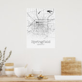 Carte Springfield - Missouri - Poster de carte de  (Cuisine)