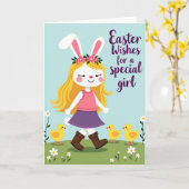 Carte Springtime Joy Girl And Bird Card (Fleur jaune)