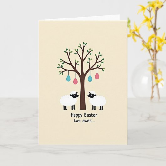 Carte Springtime Sheep Tree Art Card (Fleur jaune)
