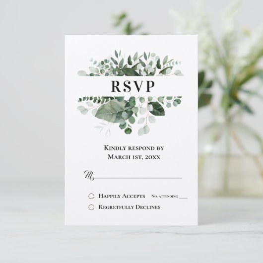 CARTE SPRINTEMPS BEAUTY BOTANICAL GREENERY RSVP (Debout devant)