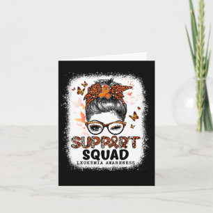 Carte Squad Messy Bun Butterfly Orange Ribbon Leukemia